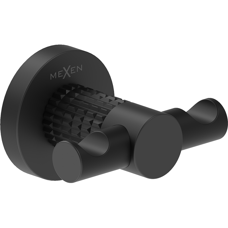 Mexen Triv dvojitý háček na ručník, černý - 70A33012-70