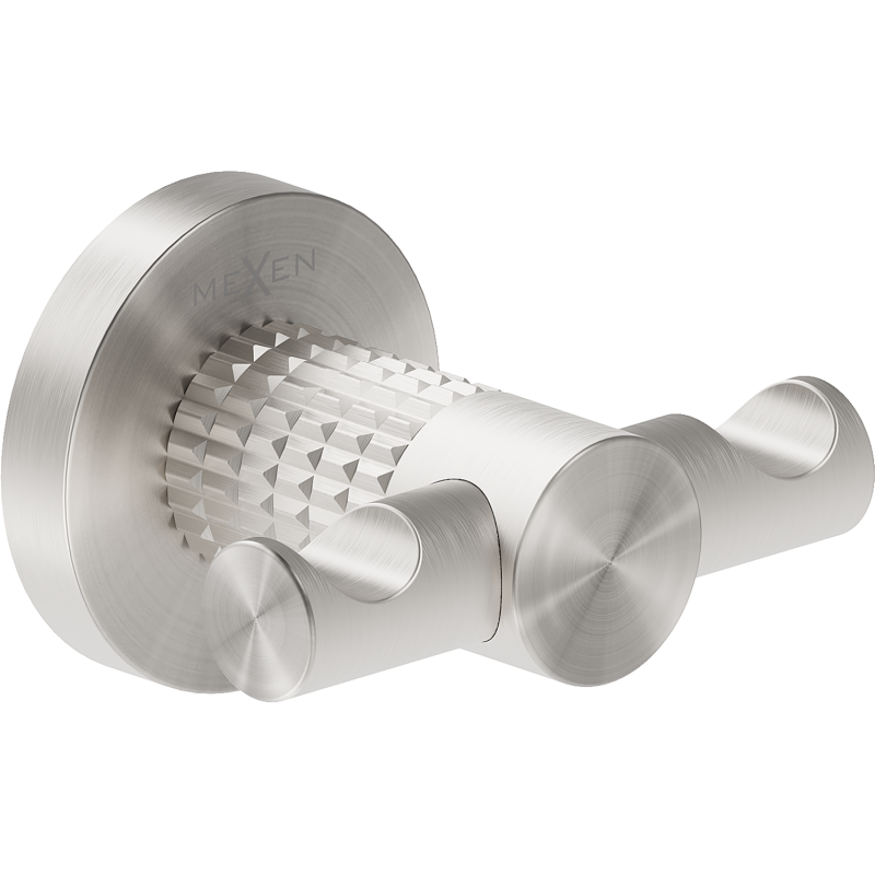 Mexen Triv dvojitý háček na ručník, kartáčovaný nikl - 70A33012-97