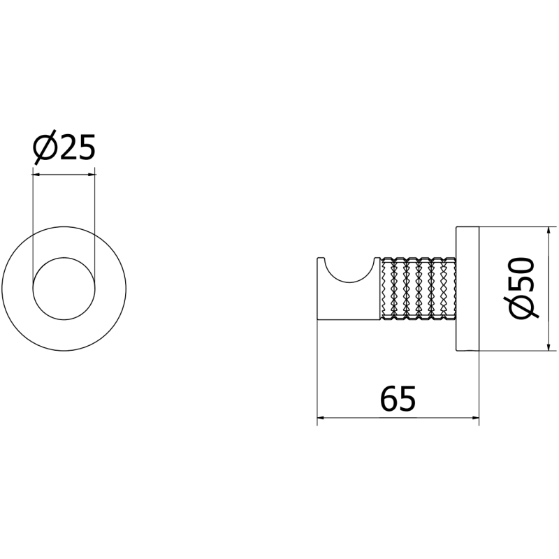 Mexen Triv háček na ručník, černý chrom - 70A33011-73