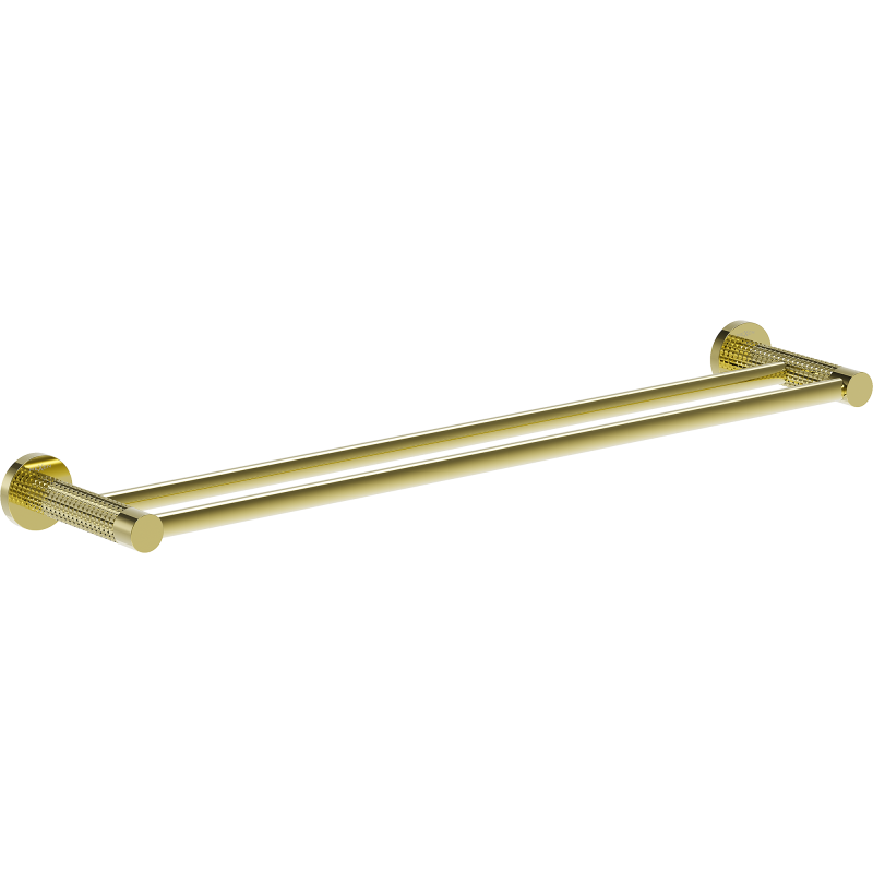 Mexen Triv dvojitý věšák na ručníky, zlatý - 70A33047-50