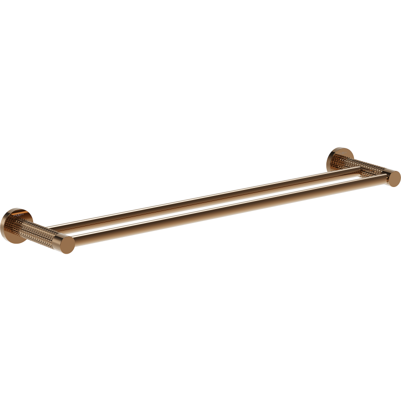 Mexen Triv dvojitý věšák na ručníky, růžové zlato - 70A33047-60