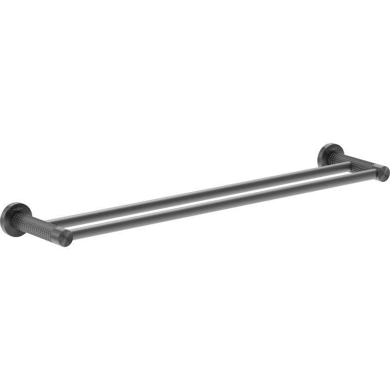 Mexen Triv dvojitý věšák na ručníky, kartáčovaný šedý gun - 70A33047-66