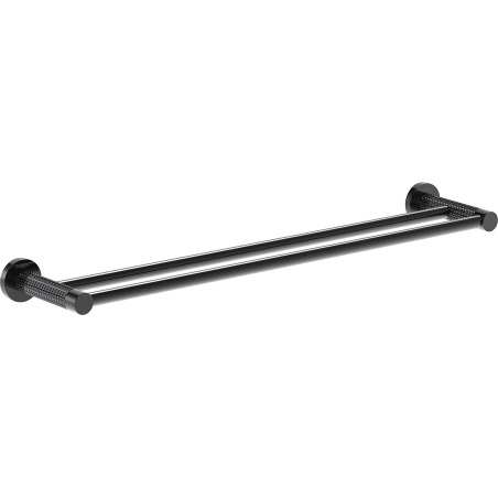 Mexen Triv dvojitý věšák na ručník, černý chrom - 70A33047-73