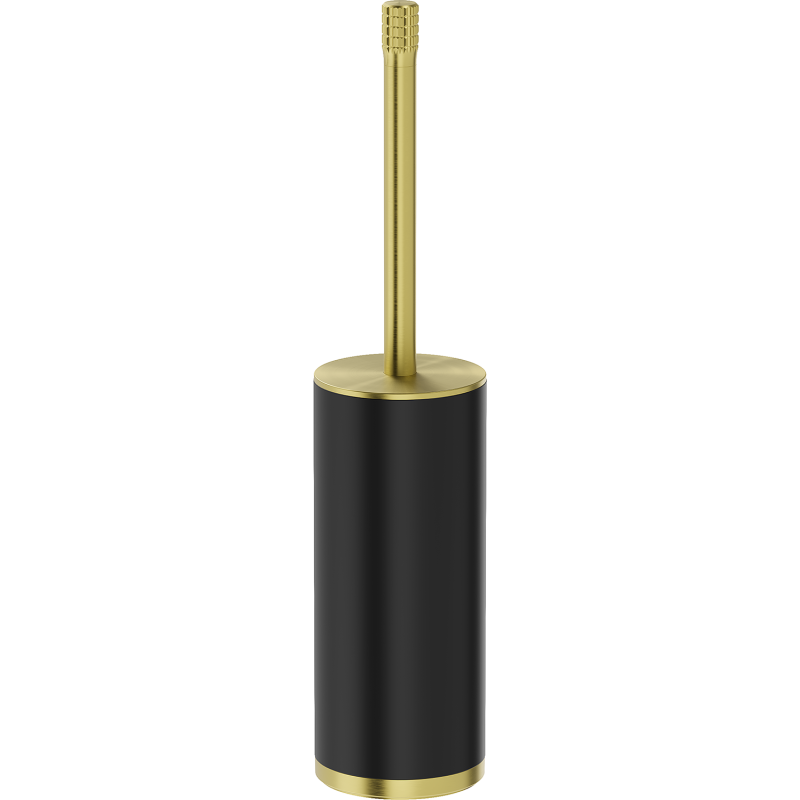 Mexen Triv volně stojící toaletní kartáč, černá/kartáčovaná zlatá - 70A33073-55B