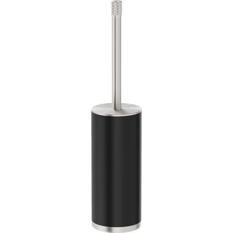 Mexen Triv stojící toaletní kartáč, černý/kartáčovaný nikl - 70A33073-97B