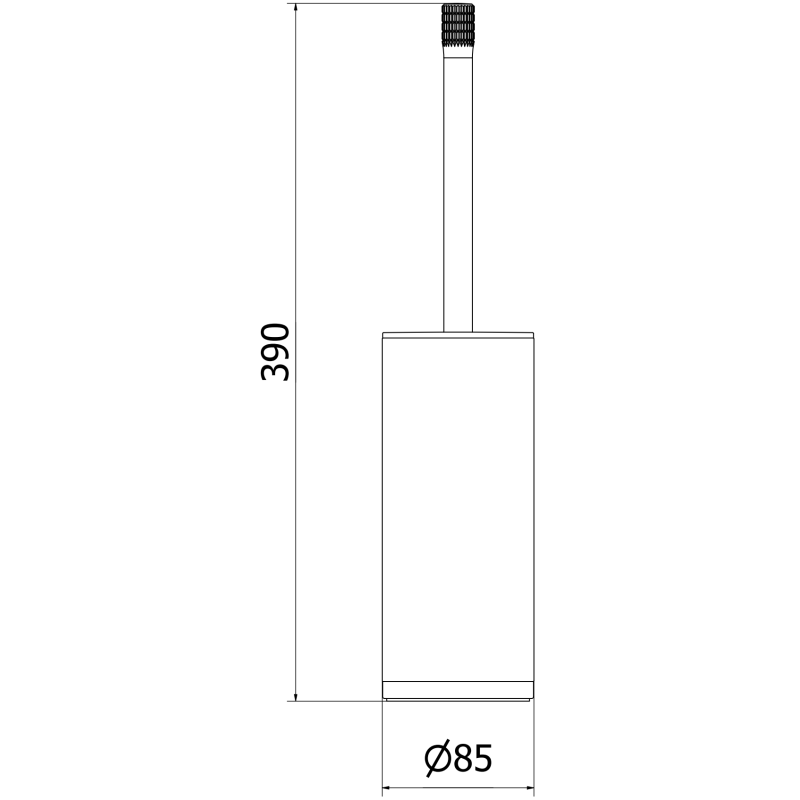Mexen Triv stojící toaletní kartáč, bílý/černý - 70A33073-70W