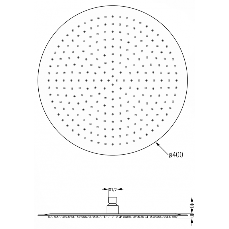 Mexen Slim hlavová sprcha 40 cm, chrom - 79240-00