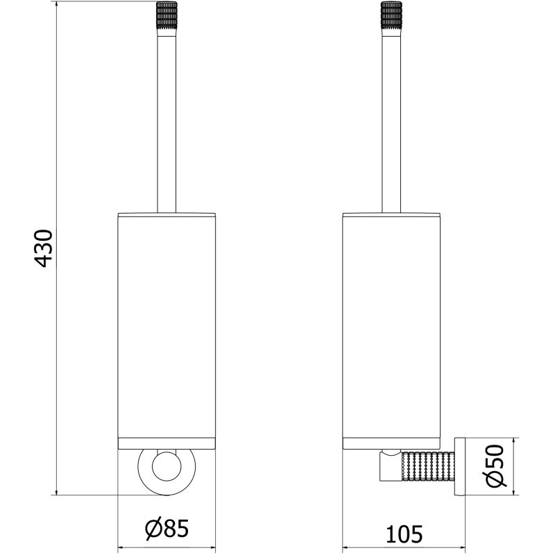 Mexen Triv toaletní kartáč, bílý/černý - 70A33071-70W