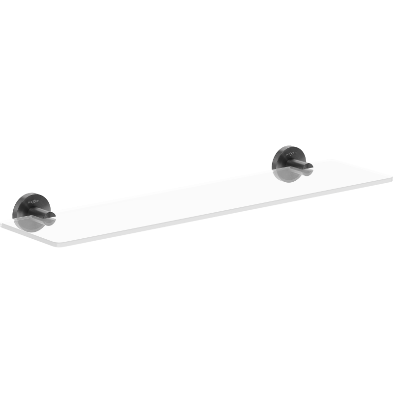 Mexen Ovio závěsná skleněná police, kartáčovaný gun gray - 70A19561-66