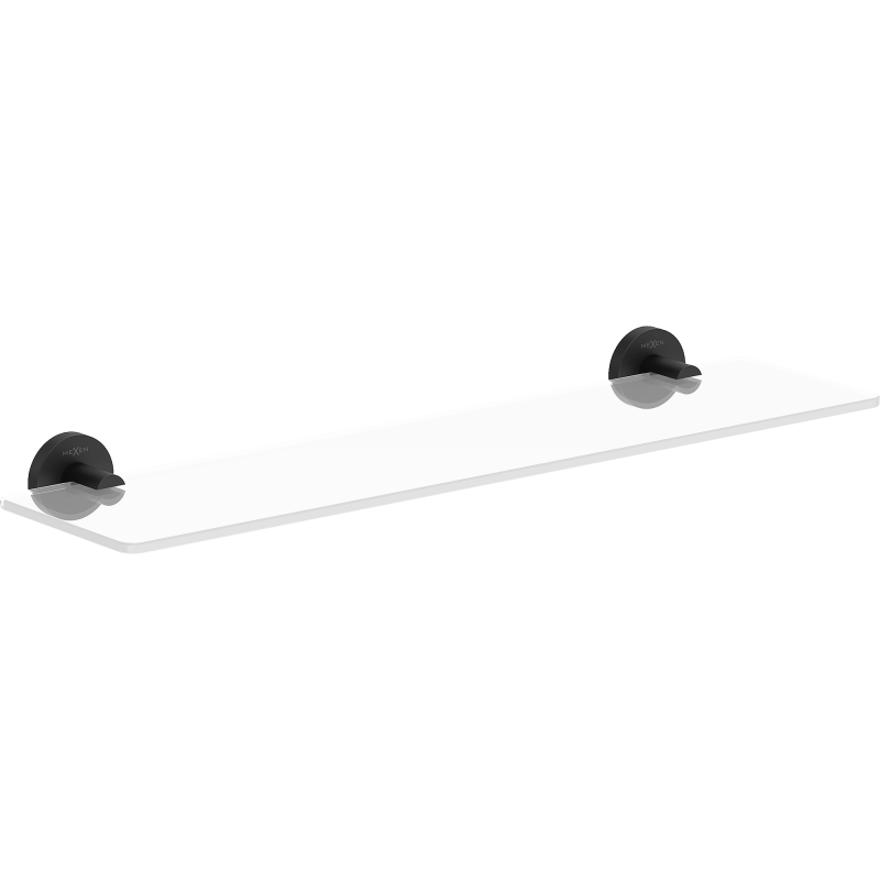 Mexen Ovio závěsná skleněná police, černá - 70A19561-70