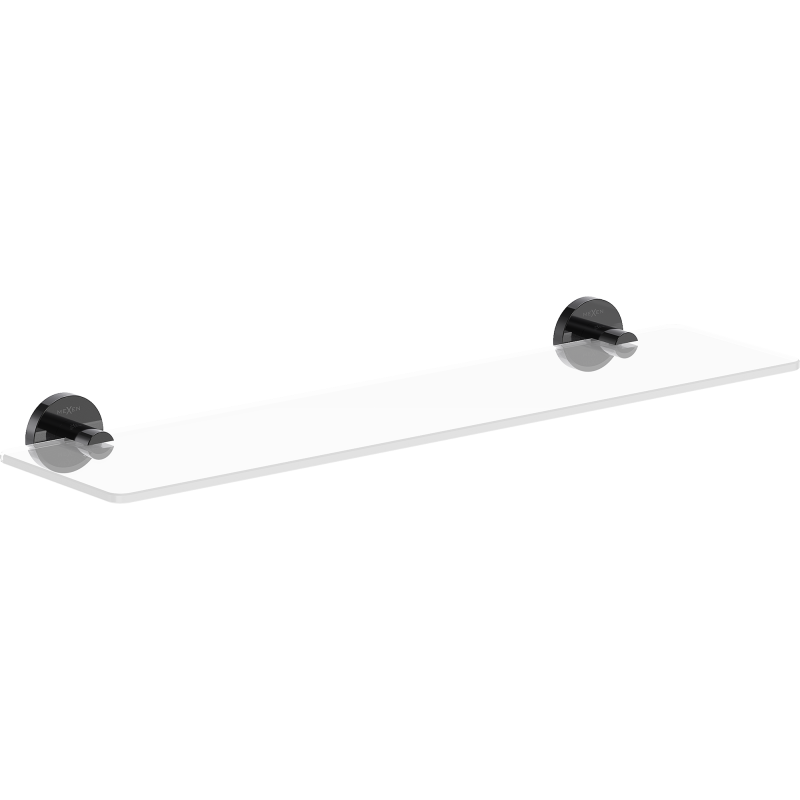 Mexen Ovio závěsná skleněná polička, černý chrom - 70A19561-73