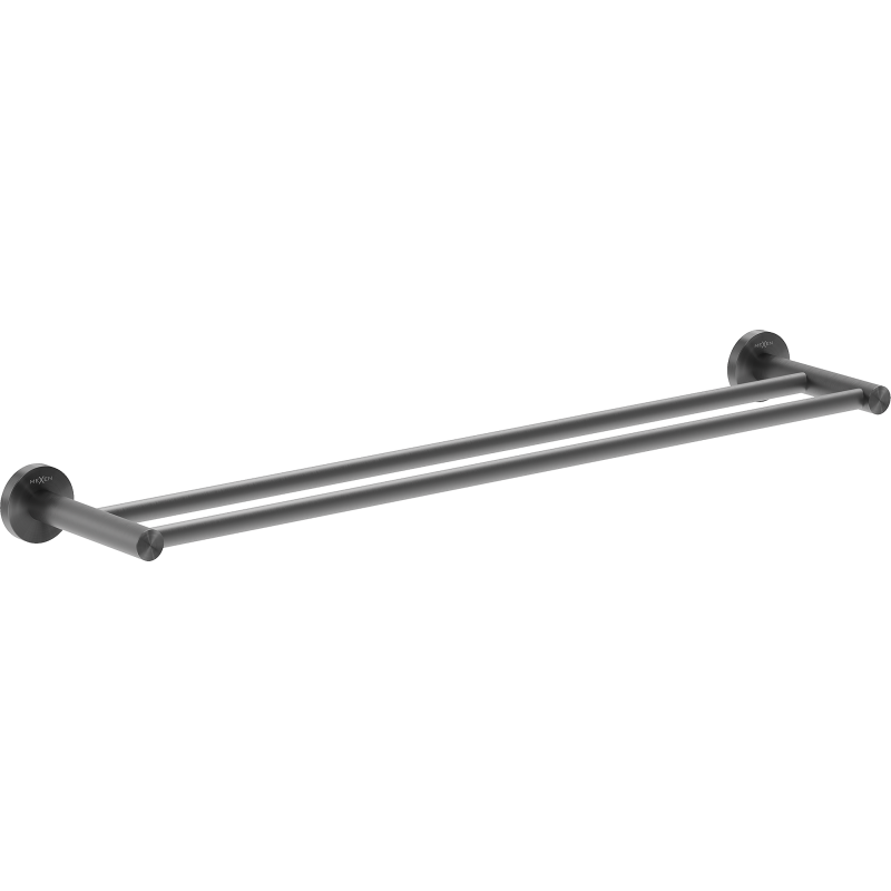 Mexen Ovio dvojitý věšák na ručník, kartáčovaná gun šedá - 70A19547-66