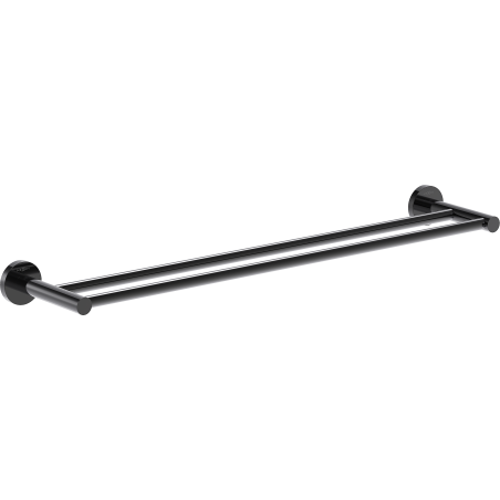 Mexen Ovio dvojitý věšák na ručník, černý chrom - 70A19547-73