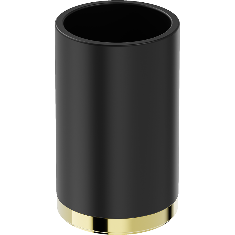 Mexen Triv stojící hrnek na kartáčky, černý/zlatý - 70A33053-50B