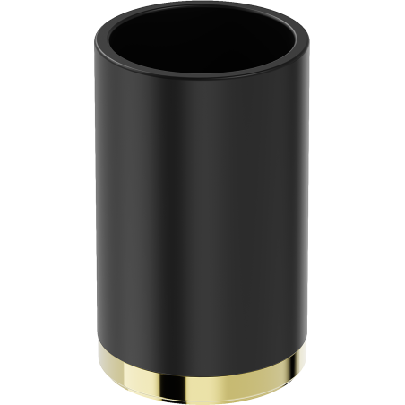 Mexen Triv stojící hrnek na kartáčky, černý/zlatý - 70A33053-50B