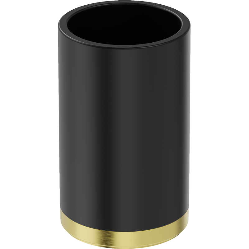 Mexen Triv stojící kelímek na kartáčky, černý/zlatý kartáčovaný - 70A33053-55B