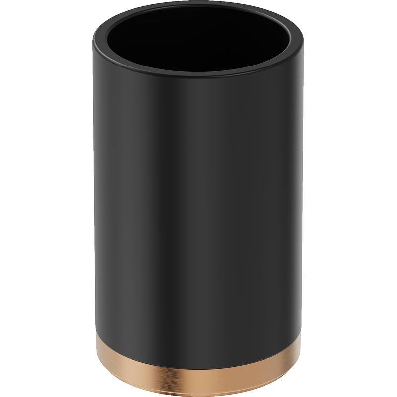 Mexen Triv stojící kelímek na kartáčky, černý/kartáčovaná měď - 70A33053-65B