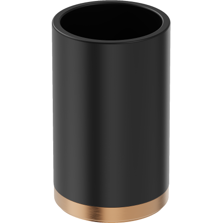 Mexen Triv stojící kelímek na kartáčky, černý/kartáčovaná měď - 70A33053-65B