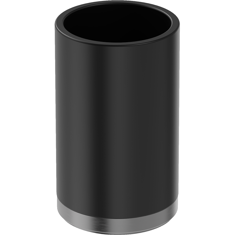 Mexen Triv stojící sklenička na kartáčky, černá/gun gray kartáčovaná - 70A33053-66B