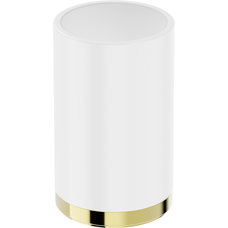 Mexen Triv stojící kelímek na zubní kartáčky, bílý/zlatý - 70A33053-50W