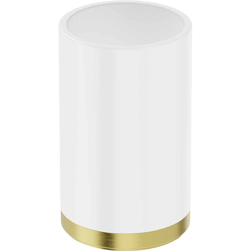 Mexen Triv stojací kelímek na kartáčky, bílý/zlatý matný - 70A33053-55W