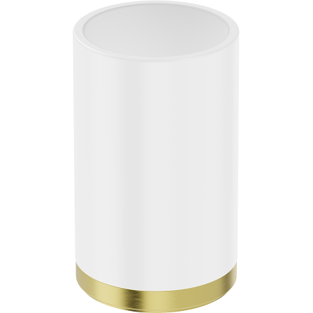 Mexen Triv stojací kelímek na kartáčky, bílý/zlatý matný - 70A33053-55W