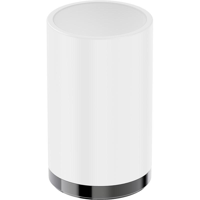 Mexen Triv stojící kelímek na kartáčky, bílý/black chrome - 70A33053-73W