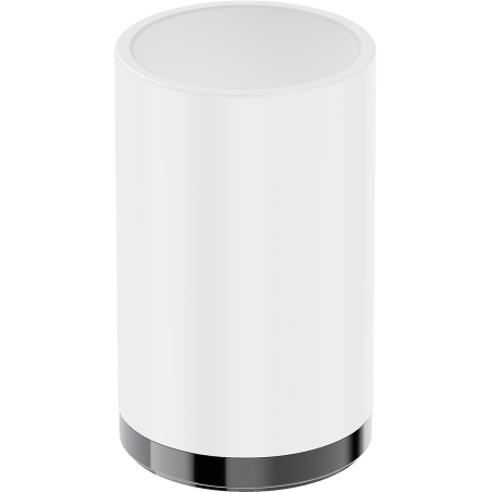 Mexen Triv stojící kelímek na kartáčky, bílý/black chrome - 70A33053-73W