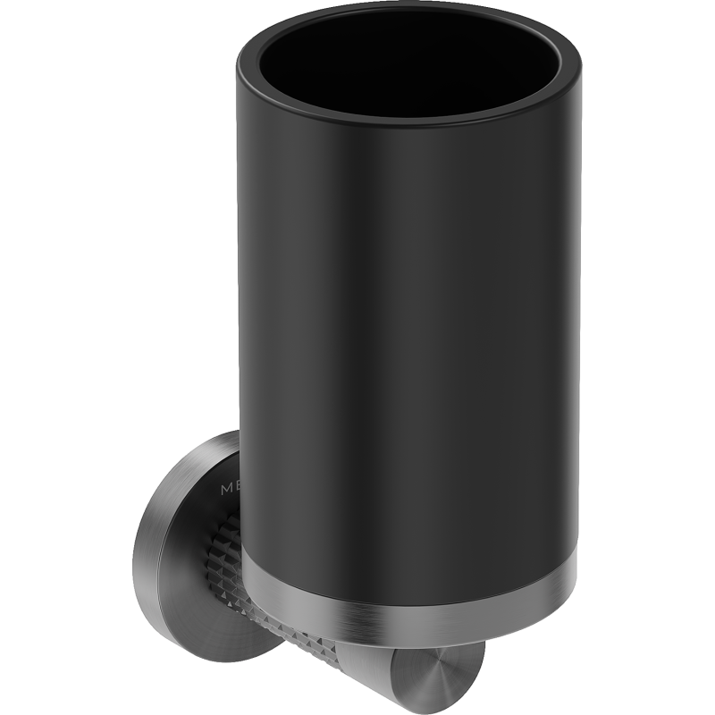 Mexen Triv hrnek na zubní kartáčky, černý/gun šedý kartáčovaný - 70A33051-66B