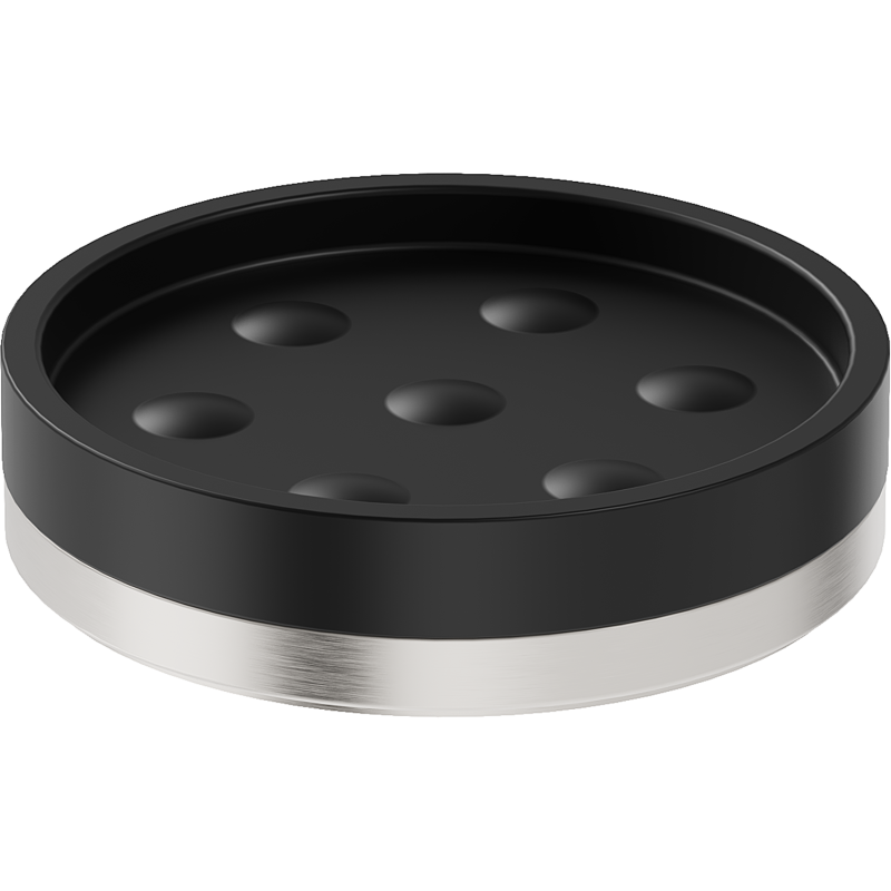 Mexen Triv stojan na mýdlo, černý/kartáčovaný nikl - 70A33057-97B