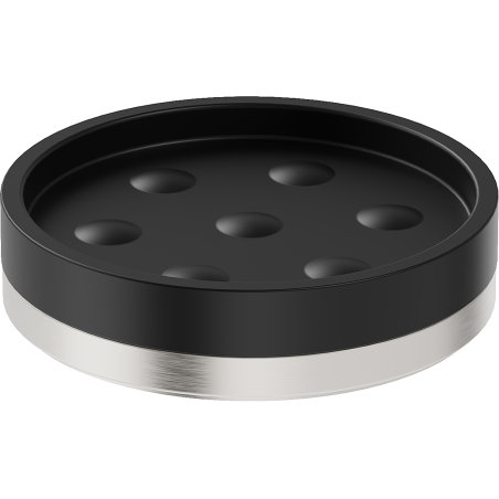 Mexen Triv stojan na mýdlo, černý/kartáčovaný nikl - 70A33057-97B