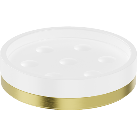 Mexen Triv stolní mýdlenka, bílá / zlatá kartáčovaná - 70A33057-55W