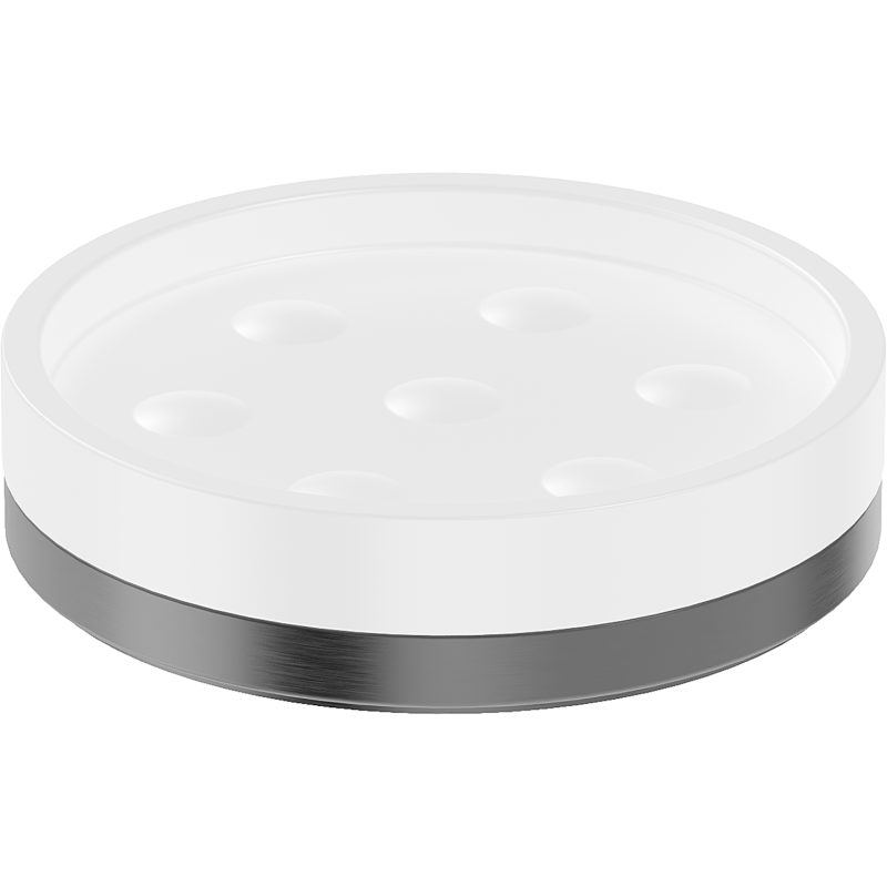 Mexen Triv stojan na mýdlo, bílá/gun šedá kartáčovaná - 70A33057-66W