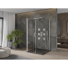 Mexen Omega-3S sprchový kout 3-stěnný, posuvný 100x100 cm, transparentní, chrom + vanička Flat - 825-100-100-01-00-3s-4070