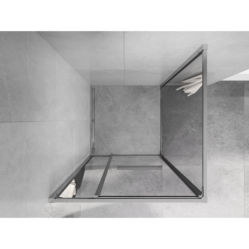 Mexen Linea posuvná sprchová kabina 80 x 80 cm, transparentní, chrom - 8E1-080-080-01-01