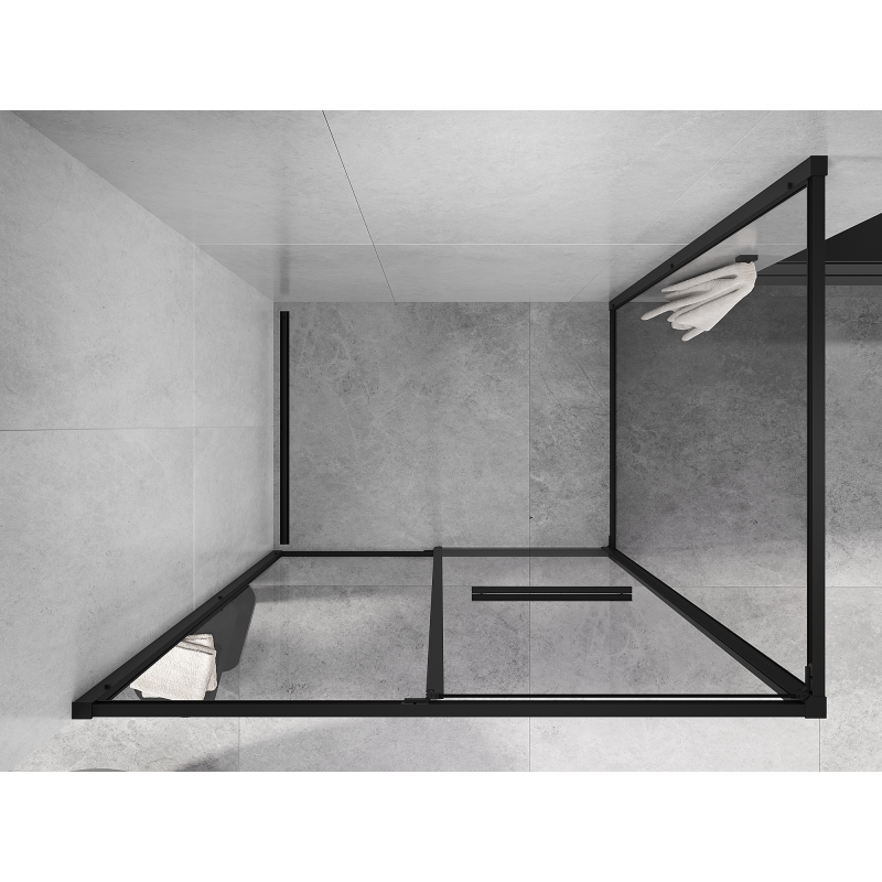 Mexen Linea posuvná sprchová kabina 90 x 95 cm, průhledná, černá - 8E1-090-095-70-70