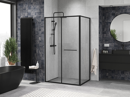 Mexen Linea posuvný sprchový kout 80 x 100 cm, transparentní, černý - 8E1-080-100-70-70