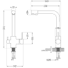 Mexen Gaspar granitový dřez 1,5-komorový s odkapávačem a kuchyňskou baterií Duero, černý/zlatý metalický