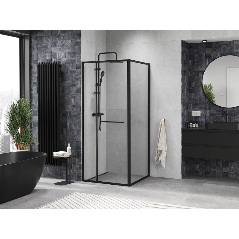 Mexen Linea posuvná sprchová kabina 95 x 95 cm, transparentní, černá - 8E1-095-095-70-70