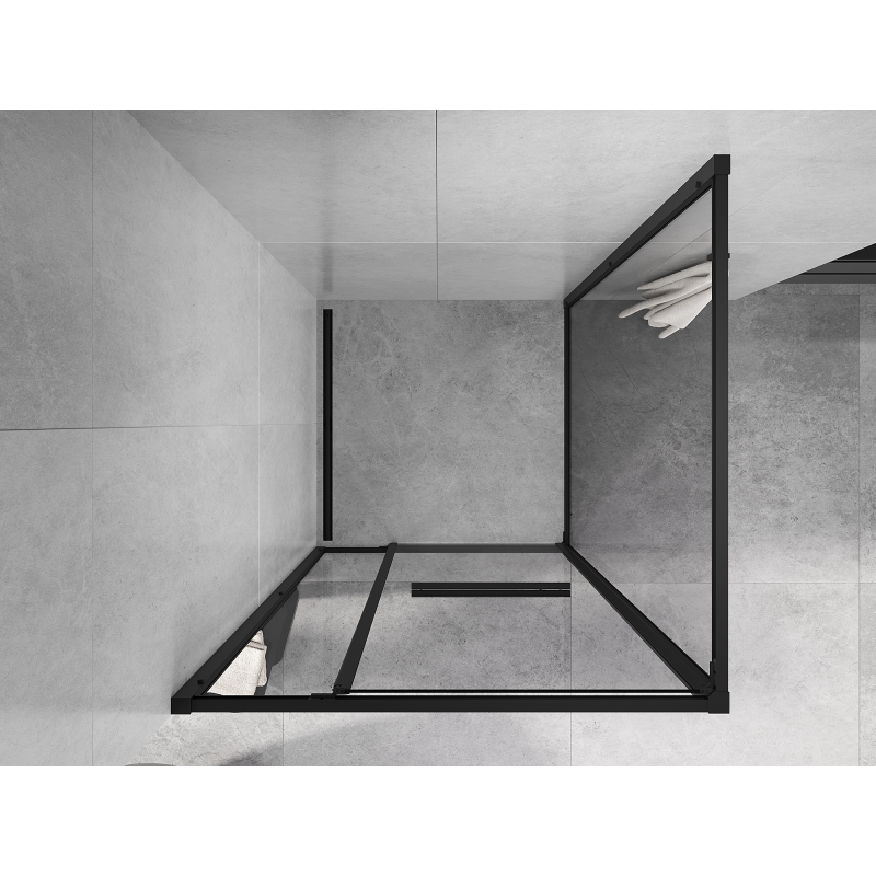 Mexen Linea posuvná sprchová kabina 85 x 85 cm, průhledná, černá - 8E1-085-085-70-70