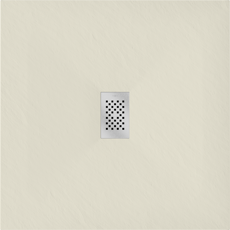 Mexen Hugo čtvercová sprchová vanička SMC 100 x 100 cm, béžová, krytka inox - 42691010-X