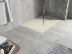 Mexen Hugo obdélníková sprchová vanička SMC 100 x 70 cm, béžová, krytka inox - 42697010-X