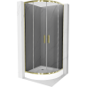 Mexen Rio sprchový kout půlkruhový 70 x 70 cm, grafit, zlatý + vanička, bílá - 863-070-070-50-0-4710