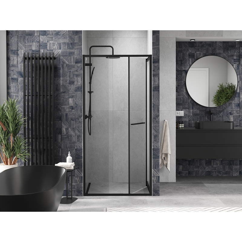 Mexen Linea posuvné sprchové dveře 95 cm, průhledné, černé - 8E1-095-000-70-70