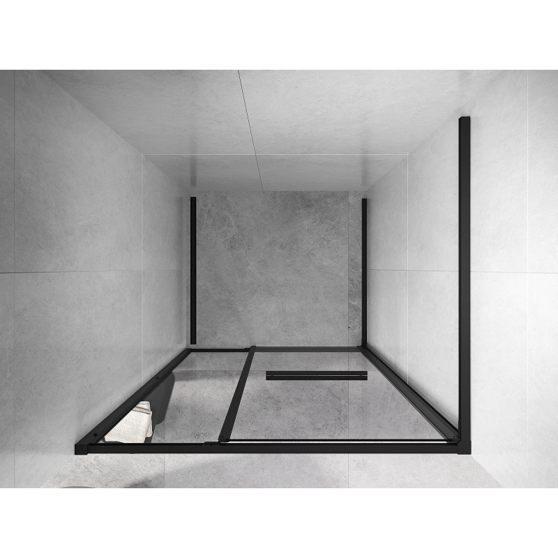 Mexen Linea posuvné sprchové dveře 90 cm, transparentní, černé - 8E1-090-000-70-70