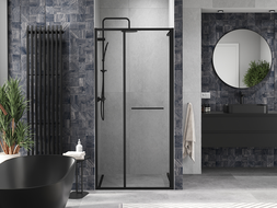 Mexen Linea posuvné sprchové dveře 100 cm, průhledné, černé - 8E1-100-000-70-70