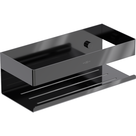 Mexen Brin-L koupelnový košík, černý chrom - 70A8730-73