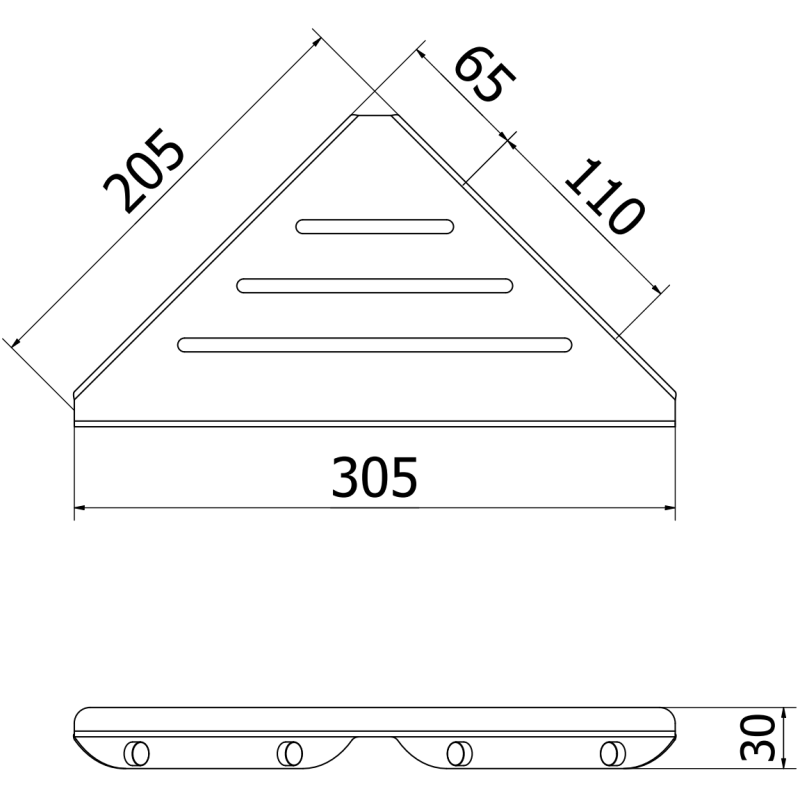 Mexen Diva-C rohový koupelnový košík, černý chrom - 70A8528-73
