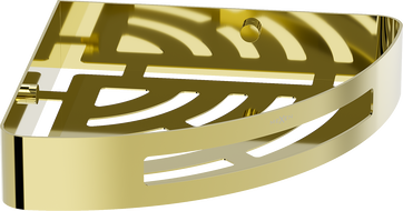 Mexen Laxo-C rohový koupelnový košík, zlatý - 70A8513-50