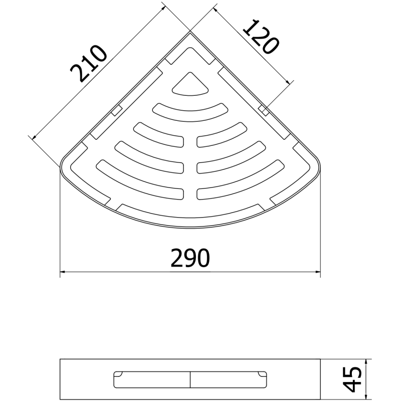 Mexen Laxo-C rohový koupelnový košík, zlatý - 70A8513-50